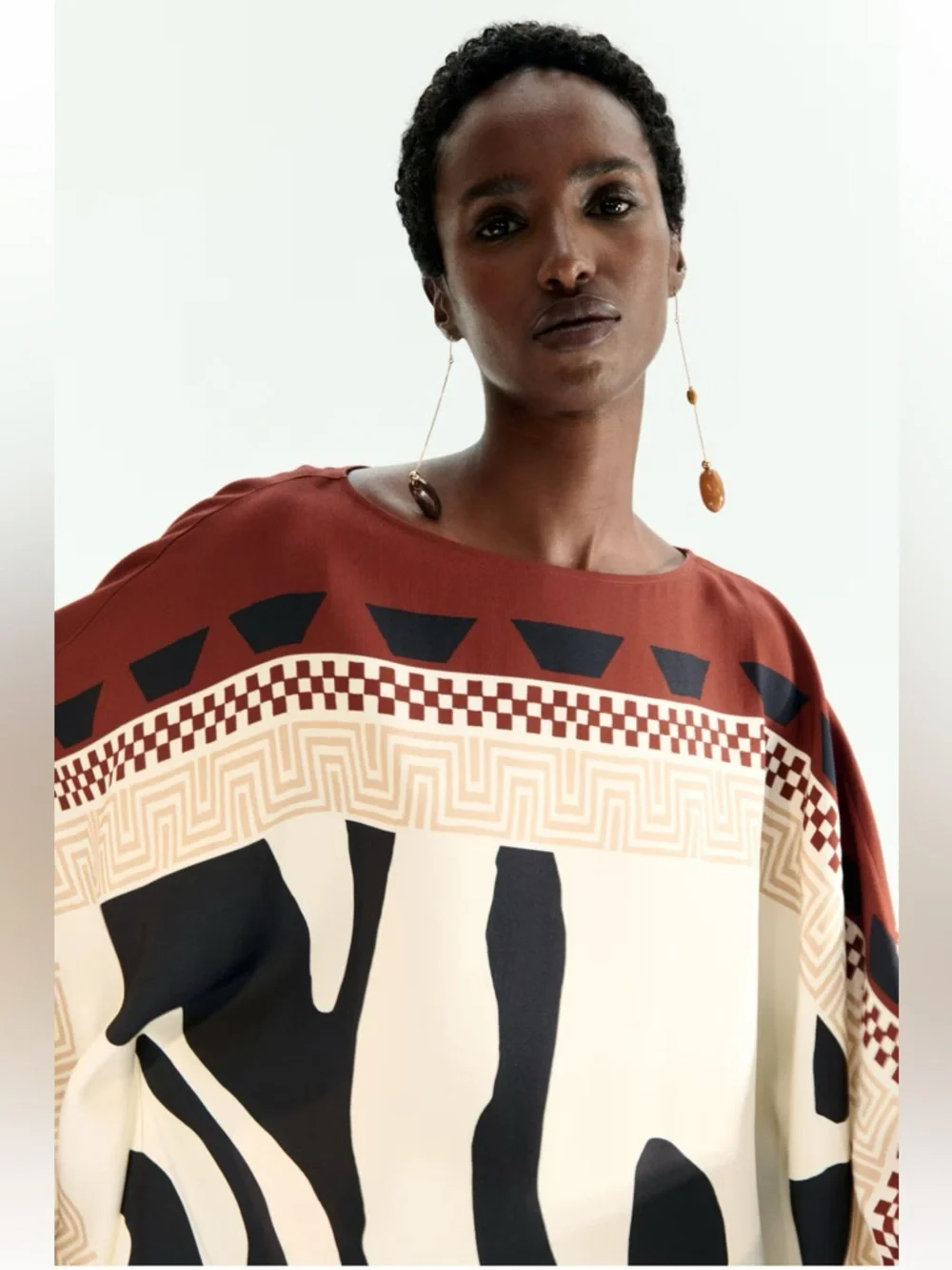 New H&M Limited Edition Abstract Print Kaftan Dress - Picture 3 of 7